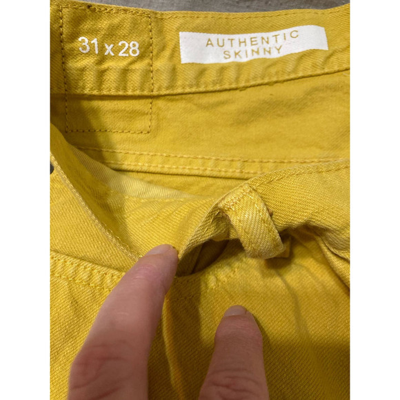 Gap 1969 Authentic Skinny Shorts‎ Yellow 31W - Picture 5 of 5